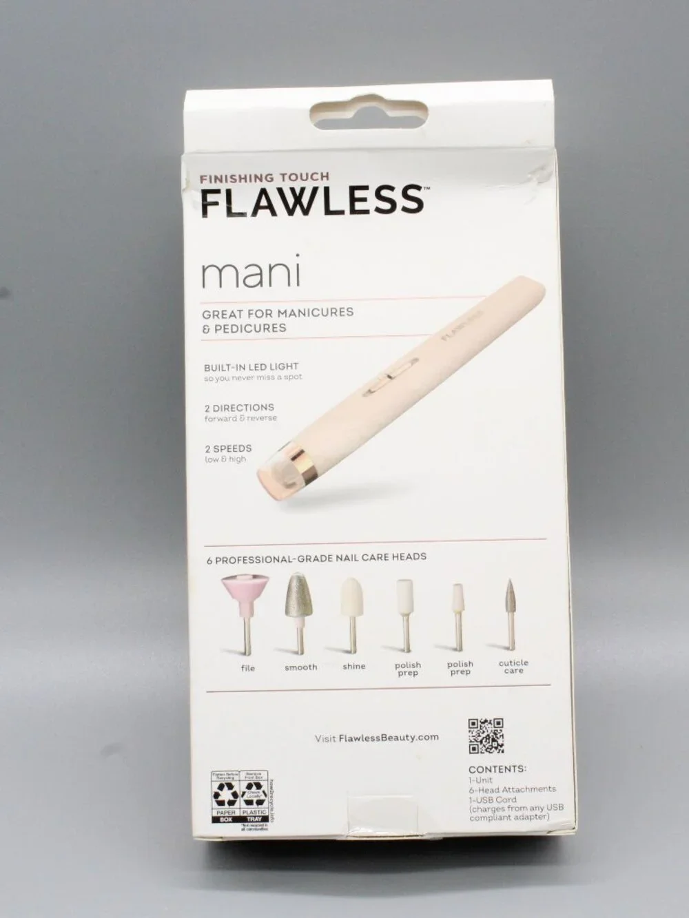 Finishing Touch Flawless Mani Salon Nails Rechargeable Cordless 6 Heads NEW